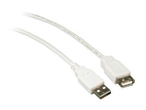 2m USB 2.0 M to F Extension Cable White
